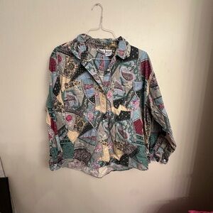 Extra Elements Patchwork Paisley Button Up Shirt Medium